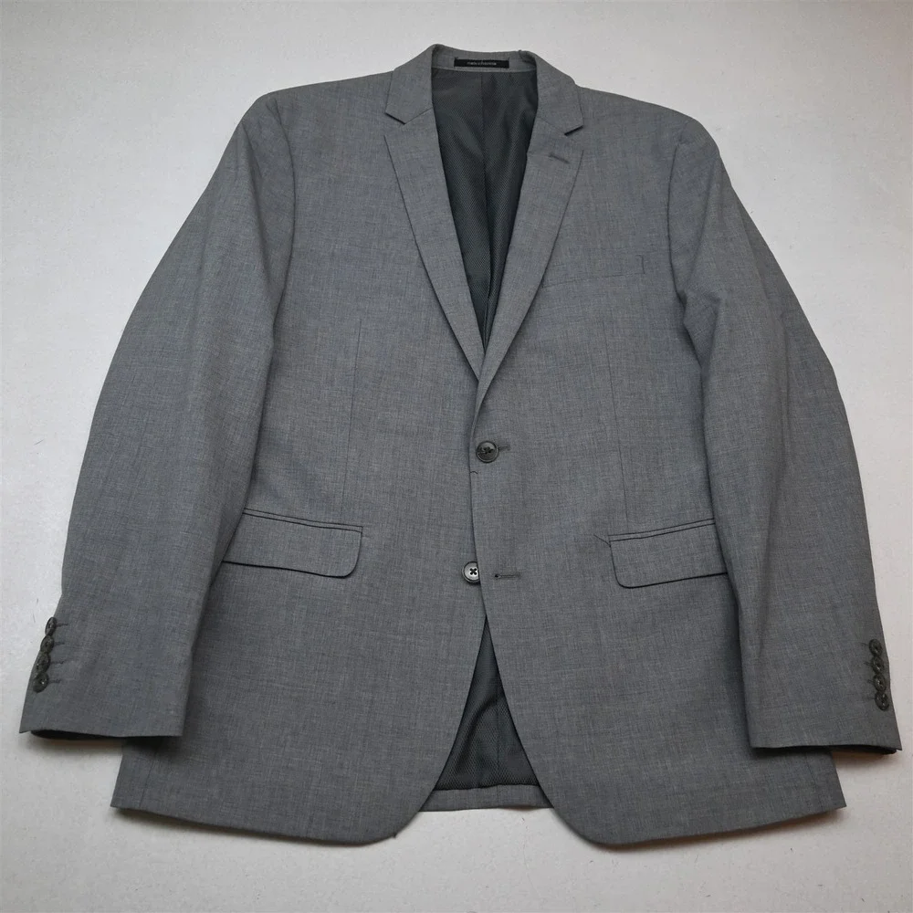 Bar III 42R 36x34 Gray Stretch Wool Slim Fit Mens Jacket Pants Suit